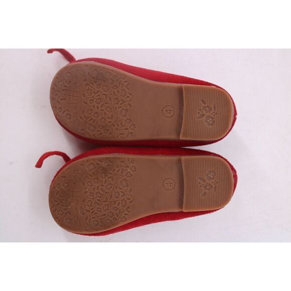 Sweet Honey Red Ballet Flats Suede Bow Toe Sz 4 Infant Shoes - Picture 10 of 10
